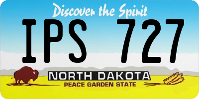 ND license plate IPS727