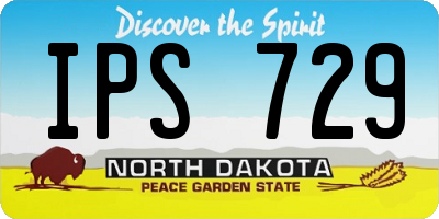 ND license plate IPS729