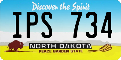 ND license plate IPS734