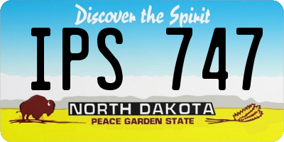 ND license plate IPS747