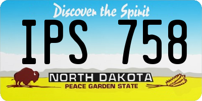 ND license plate IPS758