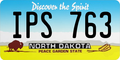 ND license plate IPS763