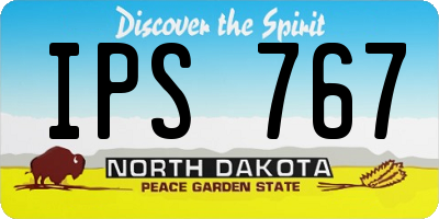 ND license plate IPS767