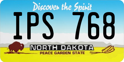ND license plate IPS768