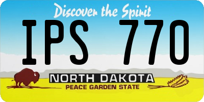 ND license plate IPS770