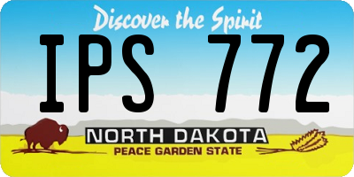 ND license plate IPS772
