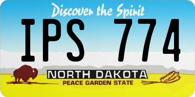 ND license plate IPS774
