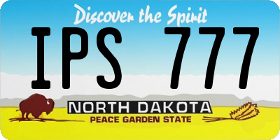 ND license plate IPS777
