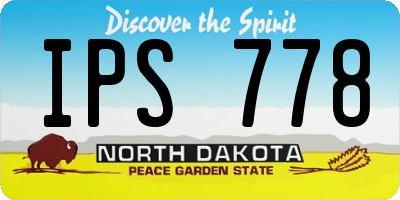 ND license plate IPS778