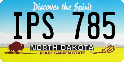 ND license plate IPS785