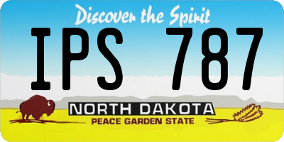 ND license plate IPS787