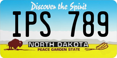ND license plate IPS789