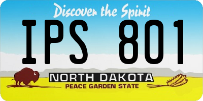 ND license plate IPS801