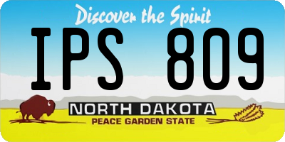 ND license plate IPS809