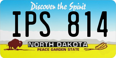ND license plate IPS814