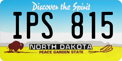 ND license plate IPS815