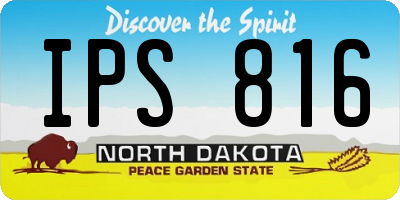 ND license plate IPS816
