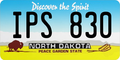 ND license plate IPS830