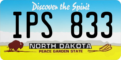 ND license plate IPS833