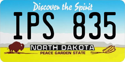 ND license plate IPS835