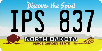 ND license plate IPS837