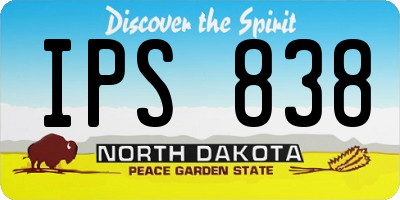 ND license plate IPS838