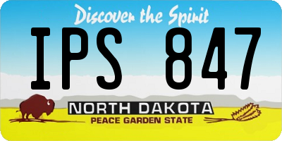 ND license plate IPS847