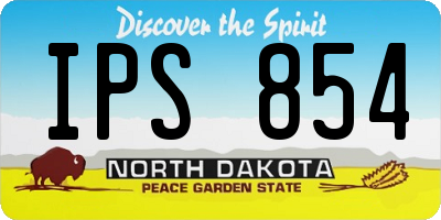 ND license plate IPS854