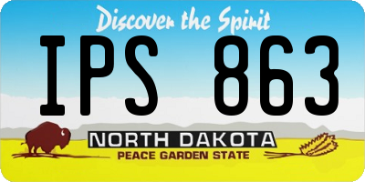 ND license plate IPS863