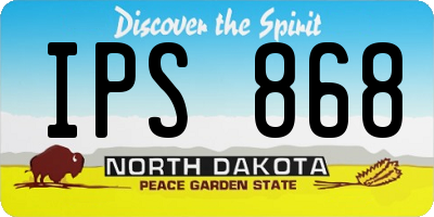 ND license plate IPS868