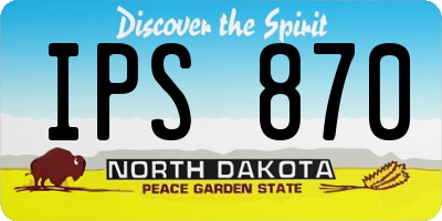 ND license plate IPS870