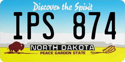 ND license plate IPS874