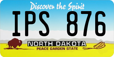 ND license plate IPS876