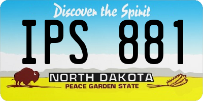 ND license plate IPS881