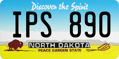 ND license plate IPS890