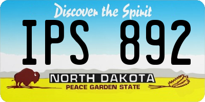 ND license plate IPS892