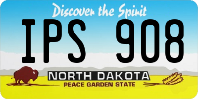 ND license plate IPS908