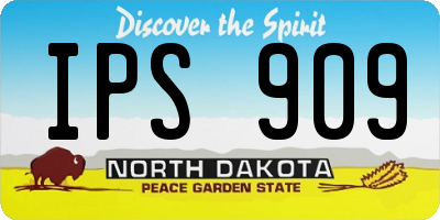 ND license plate IPS909