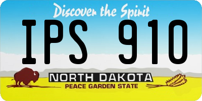 ND license plate IPS910