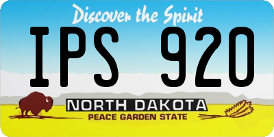ND license plate IPS920