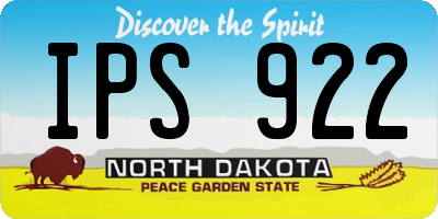 ND license plate IPS922