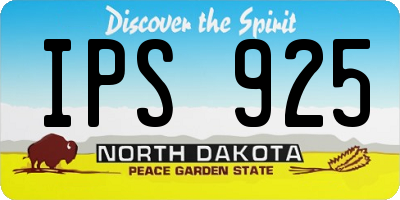 ND license plate IPS925