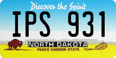 ND license plate IPS931