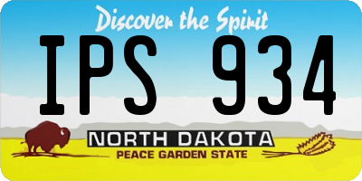 ND license plate IPS934