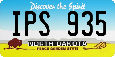 ND license plate IPS935