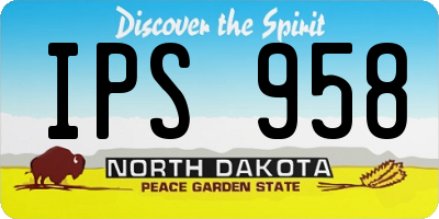 ND license plate IPS958