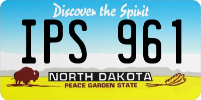 ND license plate IPS961