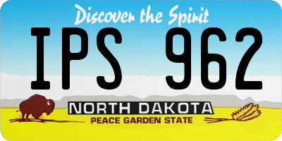 ND license plate IPS962