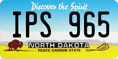 ND license plate IPS965