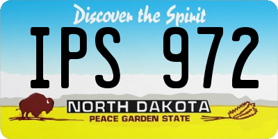 ND license plate IPS972
